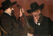 Jozsef Rippl-Ronai My Father and Lajos with Violin painting